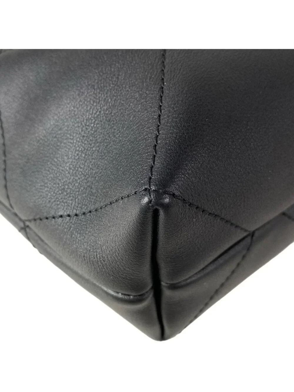 Chanel Handbag Quilted Hobo Black Gold Metal Leather